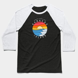 Harkers Island, NC Stained Glass Sunrise Summertime Baseball T-Shirt